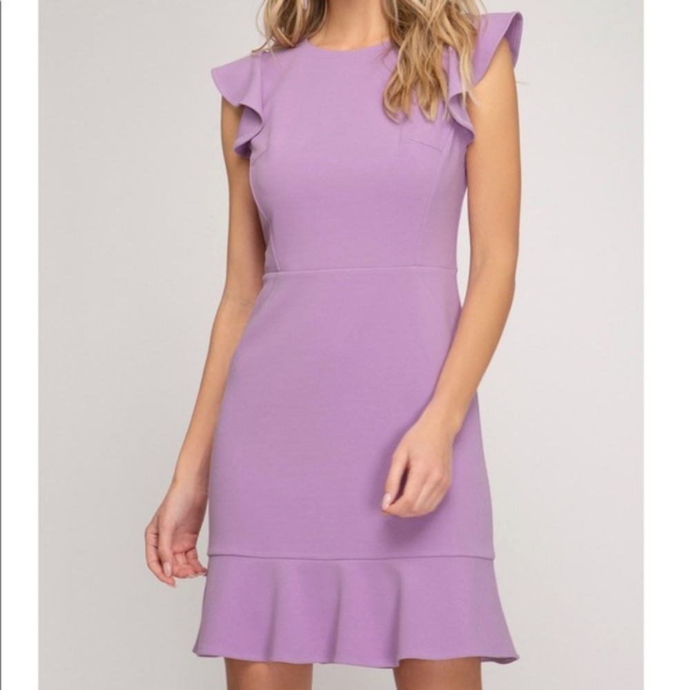 She and Sky lavender dress, sz Small